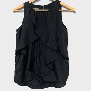 Whistle & Flute‎ Silk Tiered Overlapping Ruffles Tank Crew Neck Back Zipper XS